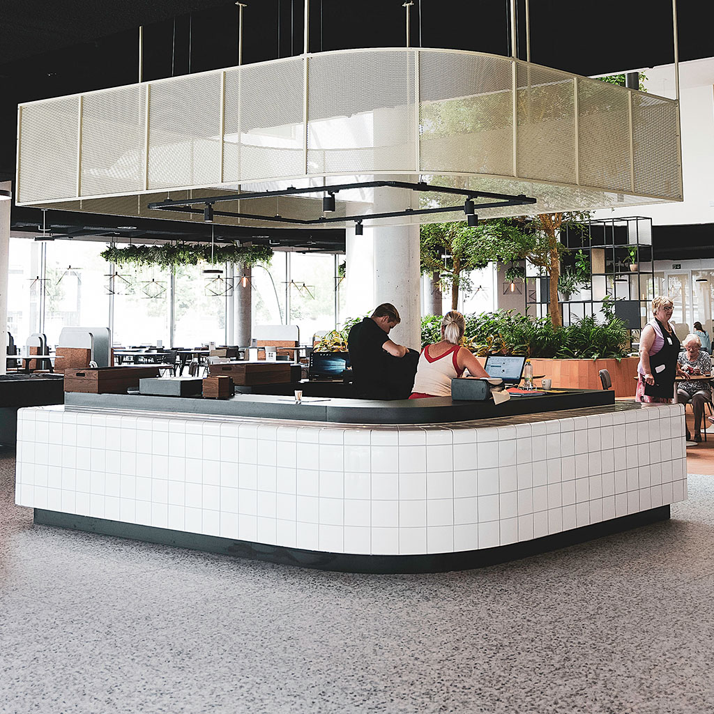 design restaurant / bar with rounded 3d tiles