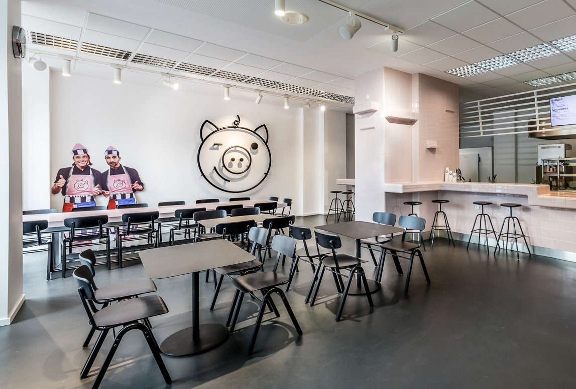cafe / restaurant with rounded 3d tiles